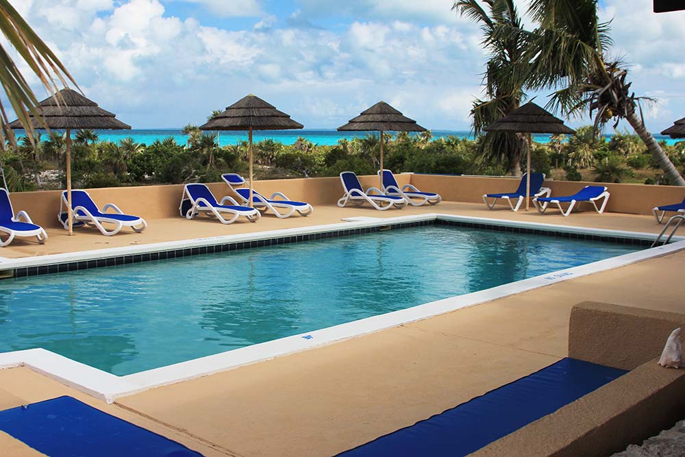 Relaxing poolside at Hawk's Next