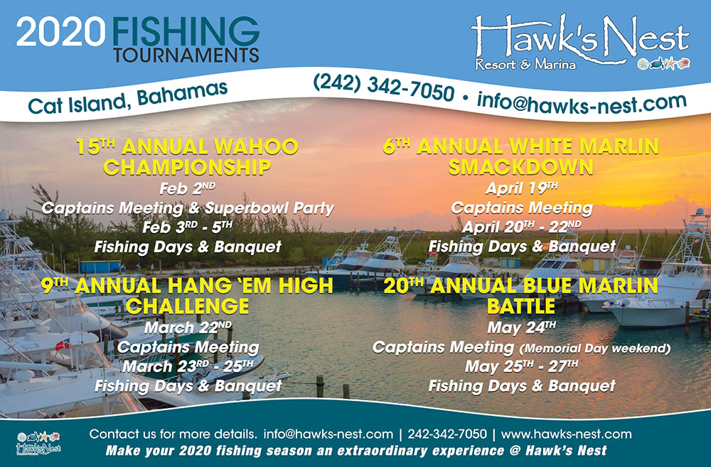 2020 Hawk's Nest Fishing Tournament Schedule